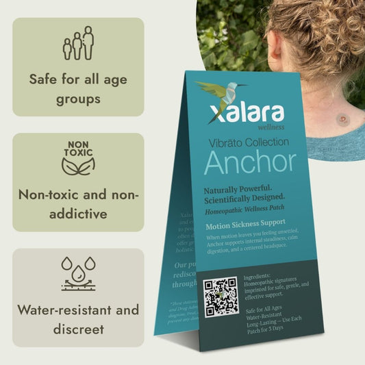 Xalara Anchor patch, gentle homeopathic wellness patch for motion sickness support