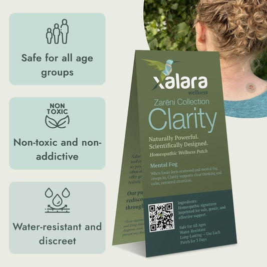 Xalara Clarity patch, gentle homeopathic wellness patch for mental fog and focus