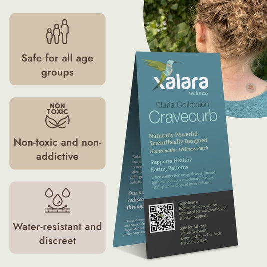 Xalara Cravecurb patch, gentle homeopathic wellness patch supporting healthy eating patterns