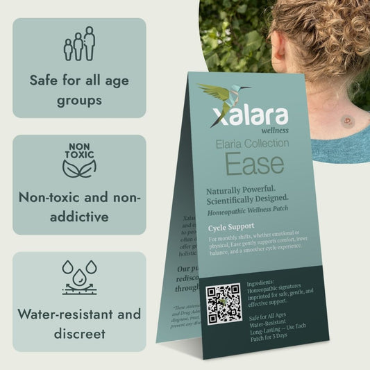 Xalara Ease patch, gentle homeopathic wellness patch for cycle support
