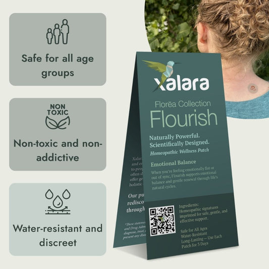 Xalara Flourish patch, gentle homeopathic wellness patch for emotional balance