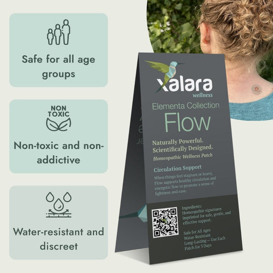 Xalara Flow patch, gentle homeopathic wellness patch for circulation support