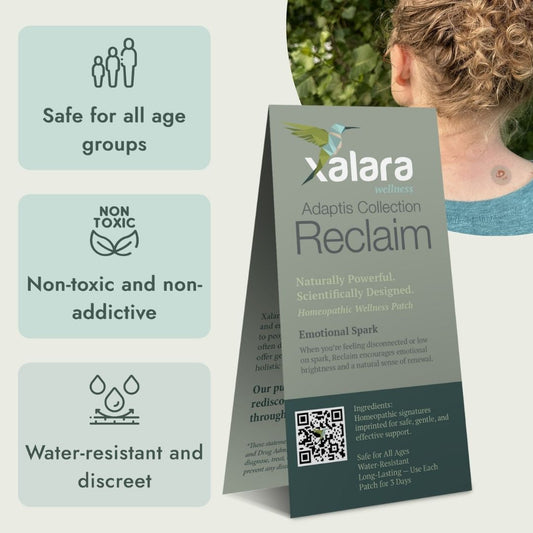 Xalara Reclaim patch, gentle homeopathic wellness patch for emotional spark