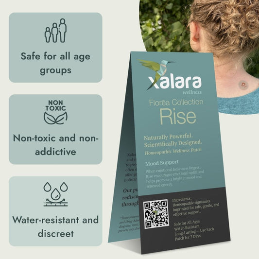 Xalara Rise patch, gentle homeopathic wellness patch for mood support