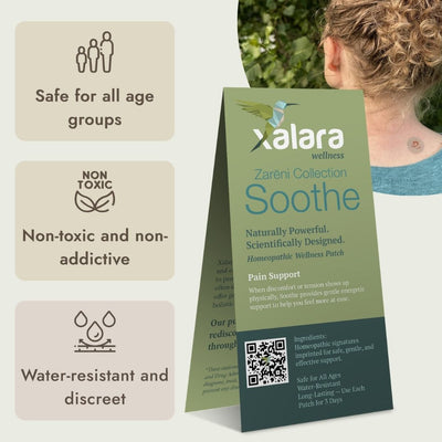 Xalara Soothe patch, gentle homeopathic wellness patch for physical discomfort