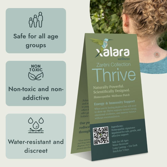 Xalara Thrive patch, gentle homeopathic wellness patch for energy and immunity support